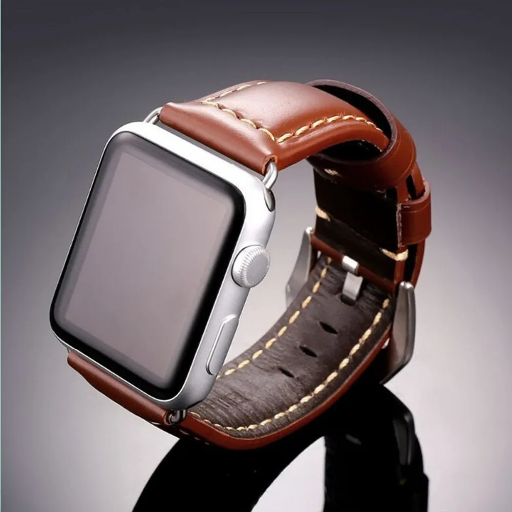 

Genuine Leather Strap For Apple Watch band 44mm 40mm 42mm 38mm Cowhide belt iWatch bracelet Apple watch series 3 4 5 se 6 band