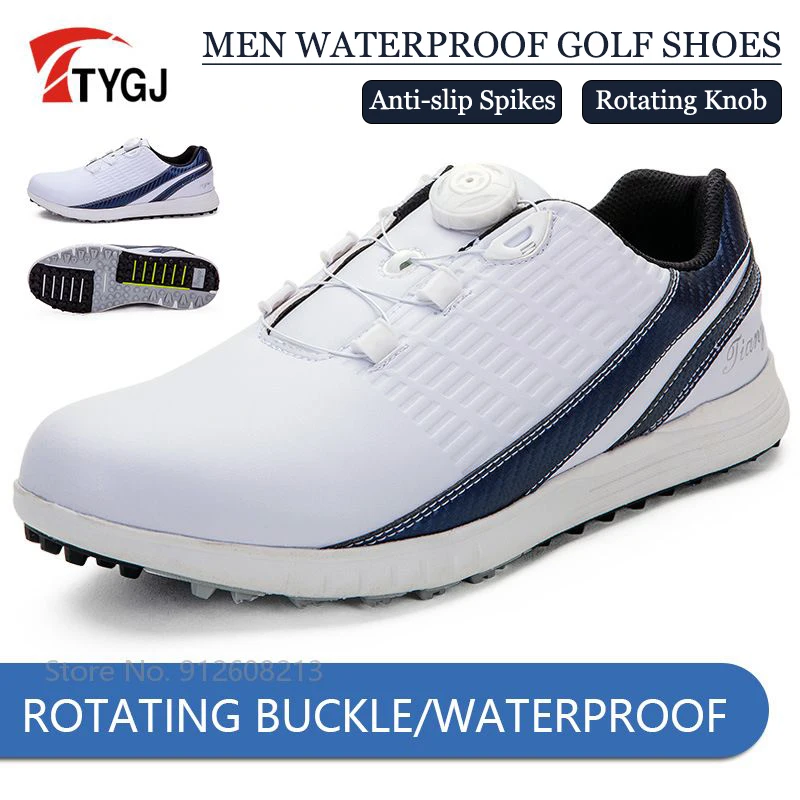 Мужские Водонепроницаемые Нескользящие кроссовки для гольфа TTYGJ, спортивная обувь для гольфа, мужская обувь на быстрой шнуровке, Уличная Повседневная спортивная обувь 39-44