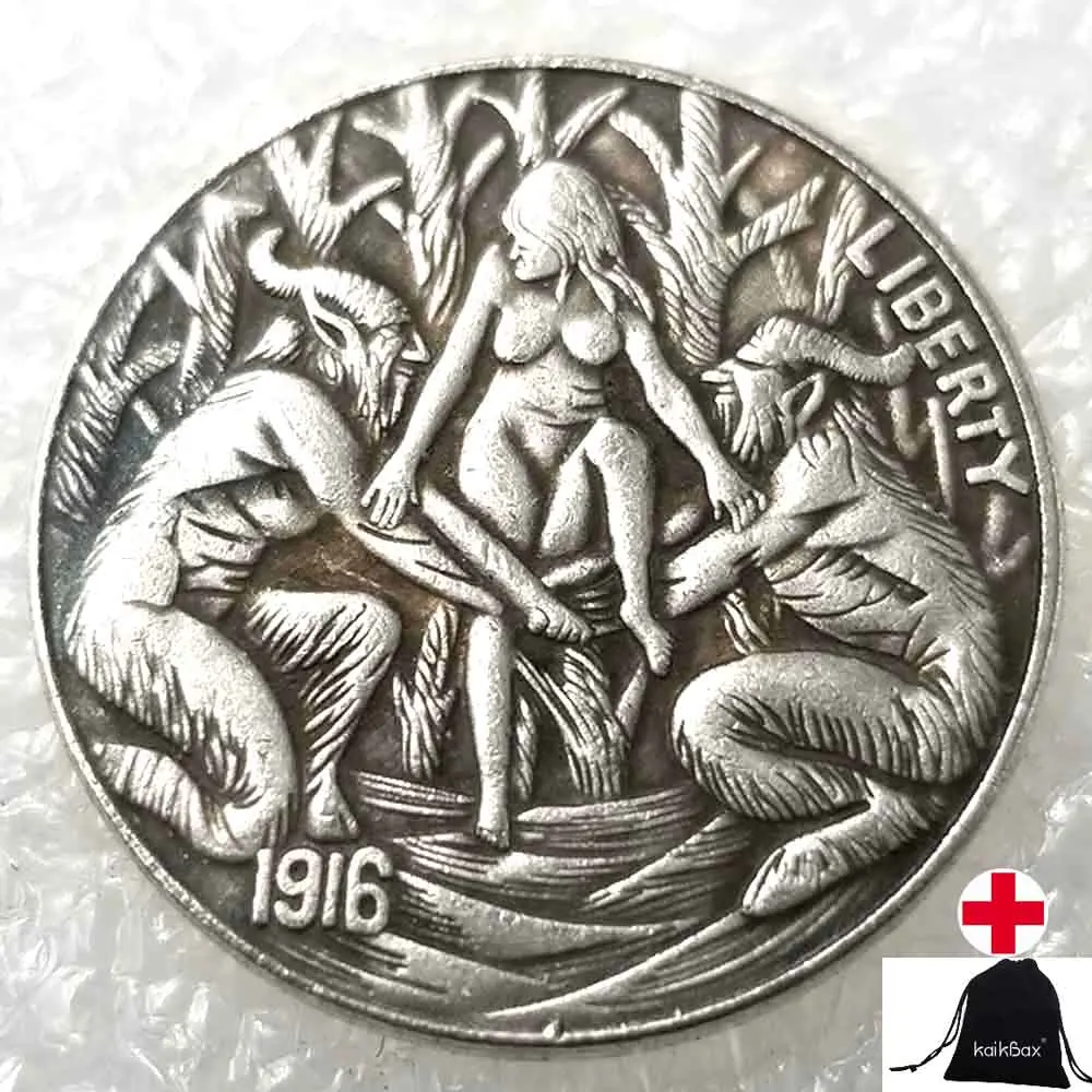 

Коллекция 1916 года, блестящая монета «Хобо», старая монета «Морган», памятная Подарочная монета «Хобо», ручная работа + подарочный пакет