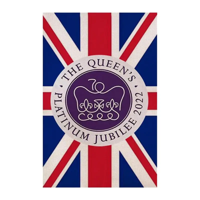 

Queen Elizabeth II Garden Flag Queen Elizabeth II Commemoration Flag With Letters Patterns Linen Memorial Hanging Flags For