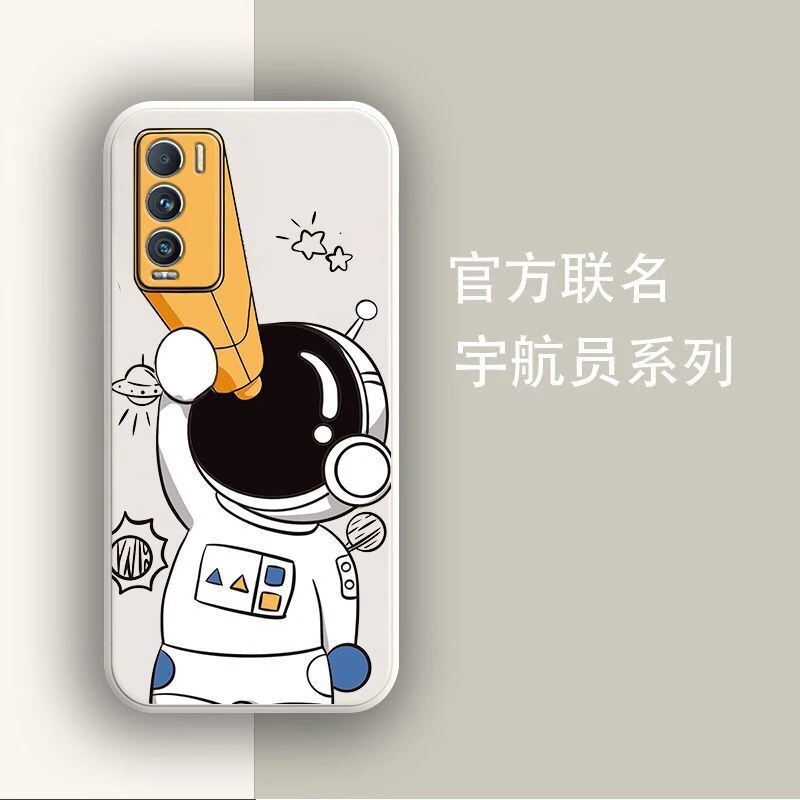 cute cartoon astronaut phone case for realme gt master edition cover realme gt 2 pro neo 3 2 2t soft silicone shockproof bumper free global shipping