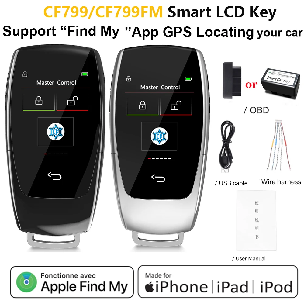 

CF799/CF799FM Universal Modified Smart LCD Key Keyless Entry For Benz/Kia/Ford/VW/BMW With OBD GPS Locator Track Your Car fob