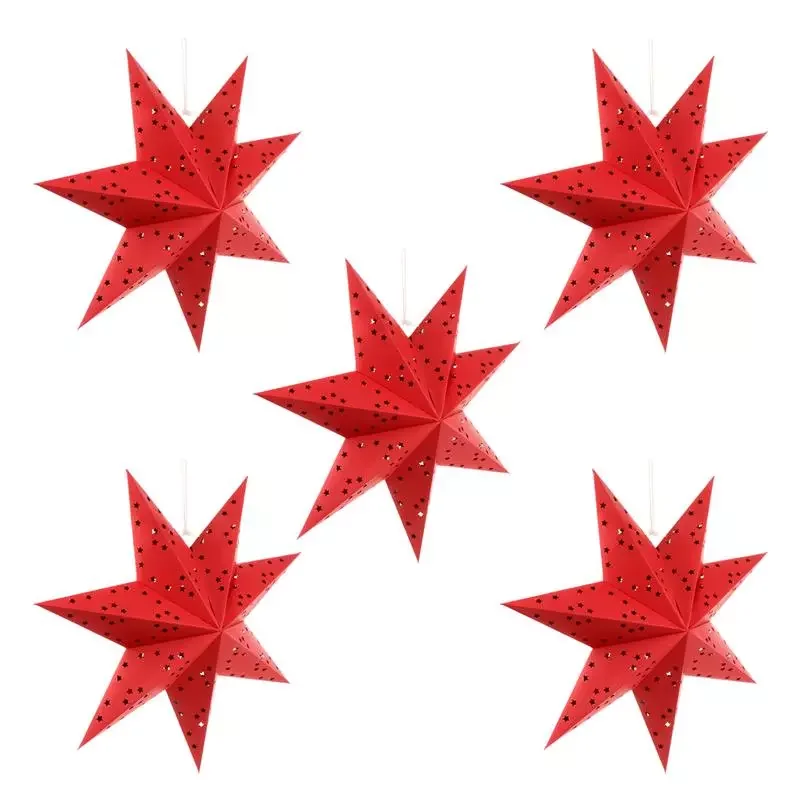 

5 шт., декоративные подвесные лампочки в виде звезд, 45 см