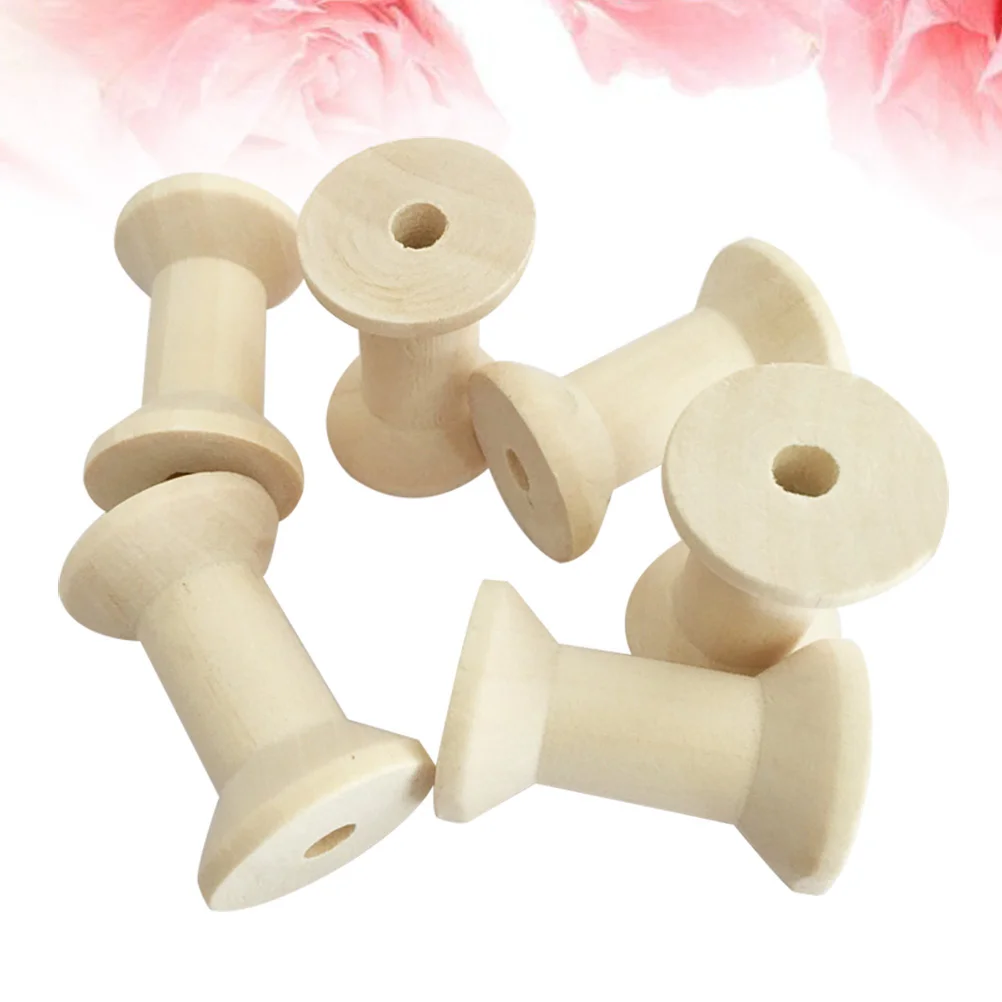 

Spools Wooden Thread Spool Empty Wire Rollerholder Coils Wood Yarn Bobbins Embroidery Bobbin