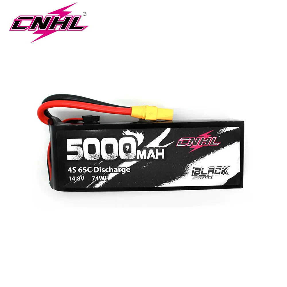 CNHL 14.8V 4S Lipo Battery 5000mAh 65C Black Series With XT90 Plug For Airplane Helicopter Car Boat Vehicle Truggy Speedrun