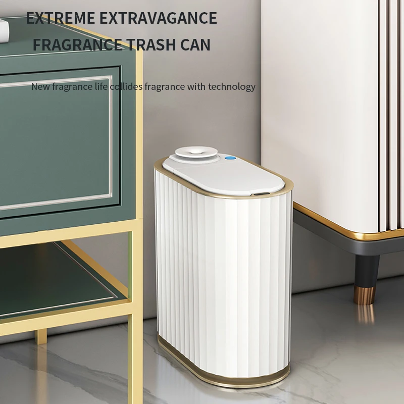 

7L Smart Sensor Trash Can With Aromatherapy Trash Bin Home Electronic Rubbish Bin Toilet Waterproof Narrow Storage Bucket