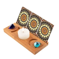 wooden moon phase tarot cards candle display stand altar supplies home bedroom office decor accessories