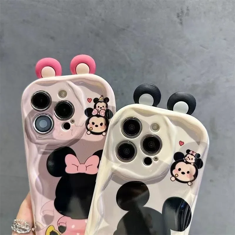 Чехол для Huawei Honor 90 Lite 20 50 SE Nova 5T 11 7 9 10 P30 P40 Mate 30 40 Pro Disney Mickey Minnie 3D Ear Wavy Edge Cover Capa