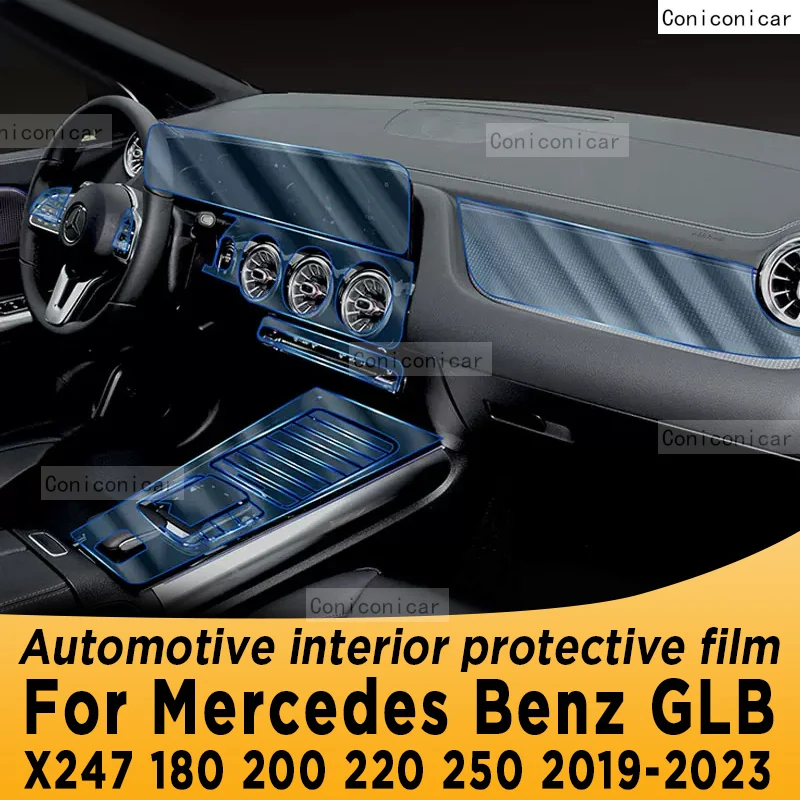

For Mercedes Benz GLB X247 220 250 2019-2023 Gearbox Panel Navigation Automotive Interior Screen Protective Film TPUAnti-Scratch