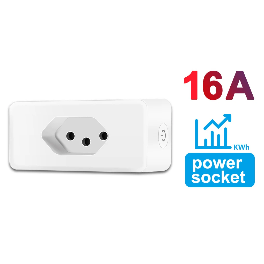 

Смарт-розетка Tuya 16A с голосовым управлением и таймером, 110-240 В