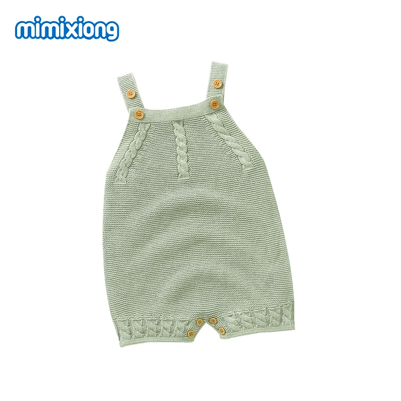 

Baby Rompers Knitted Newborn Boys Girls Solid Sleeveless Sunsuits Jumpsuits One Piece Infant Unisex Outfit 0-18m Toddler Clothes
