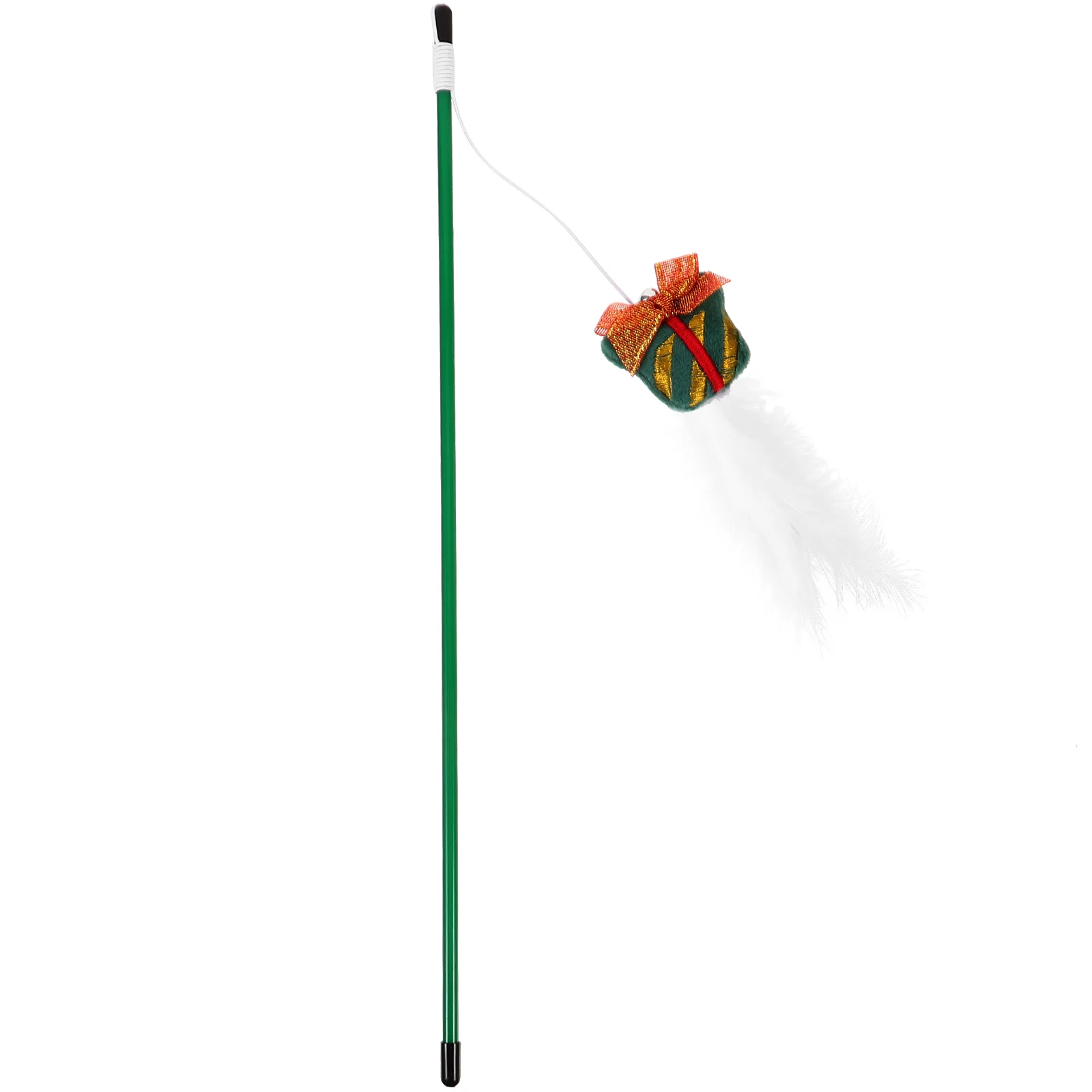 

Christmas Cat Teaser Toys Stick Ornament Xmas Plush Wand Teasing Hangings For Pet