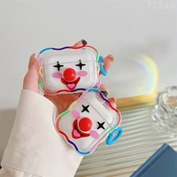 3d clown nose cute earphone case for apple airpods pro 3 2 1 headphone cover for airpod 1st 2nd 3rd pro box cases with key ring