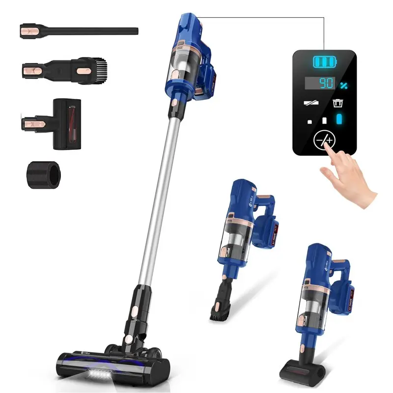 

Cordless Vacuum Cleaner, 300W 30Kpa Stick Vacuum 4000mAh Rechargeable Battery Vacuum Up to 65min Runtime, 8 in 1 LED Lightweight