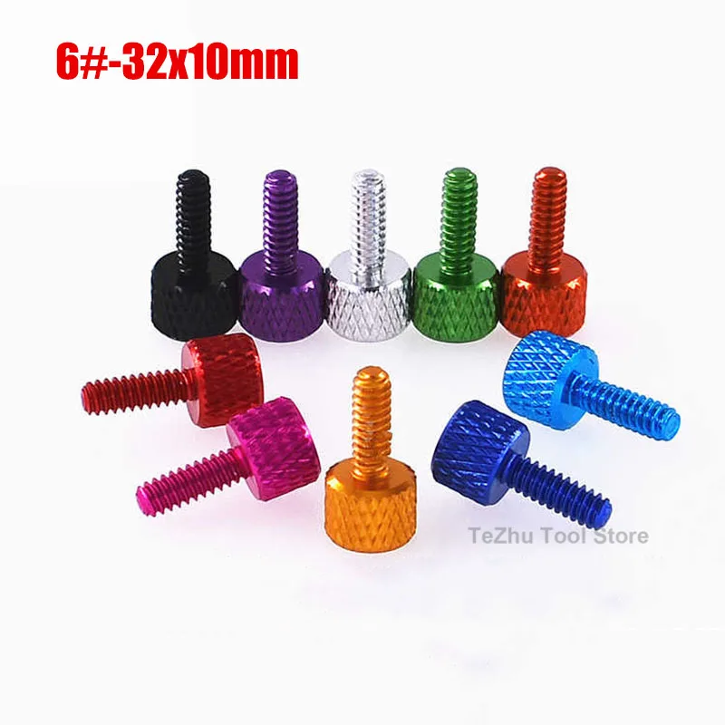 6 # -32x10 мм декоративный винт из алюминиевого сплава с накаткой круглый ручной