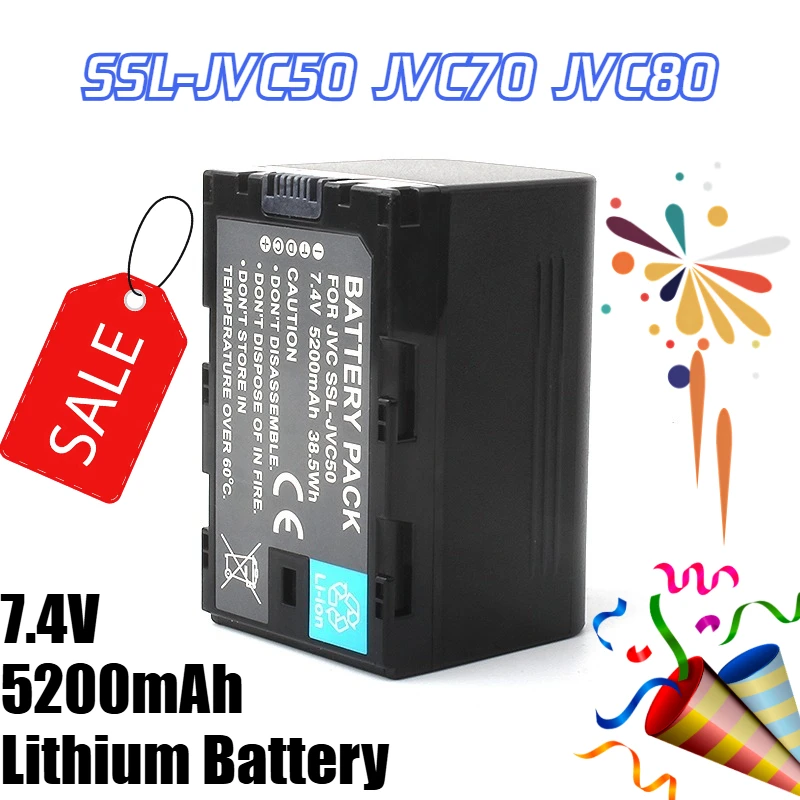 Фото SSL-JVC50 JVC70 JVC80 Литиевая батарея 7,4 В 5200 мАч, для HM6OOEC/HM65OEC UV-HM360/GY-LS300 HMQIO/SSLI80/GY-HM200 №1