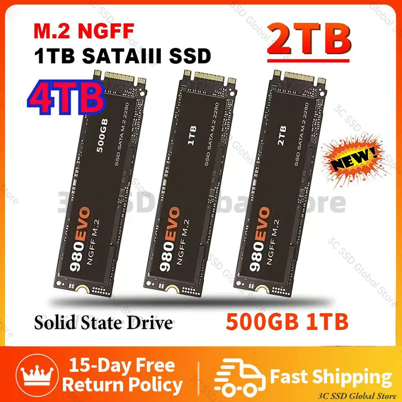 

100% Original M2 SSD 2280 4TB 1TB Hard Drive M.2 SSD Hard Disk SATA NGFF Hard Drive For Laptop PC Disco Duro hdd