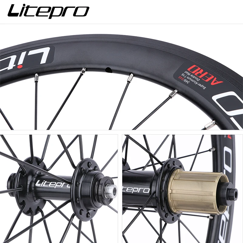 Колесная пара Litepro AERO для велосипеда 16 дюймов 349 16x1-3/8 8/9/10/11 скоростей |