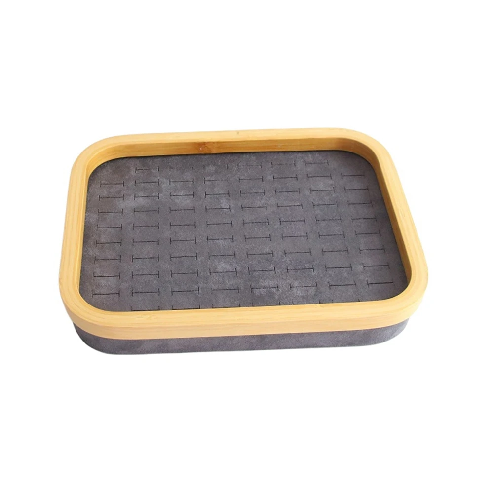 

Демонстрация для хранения колец с 76 отделениями, демонстрационная витрина для демонстрации колец, показ ювелирных изделий и дома, серый под...