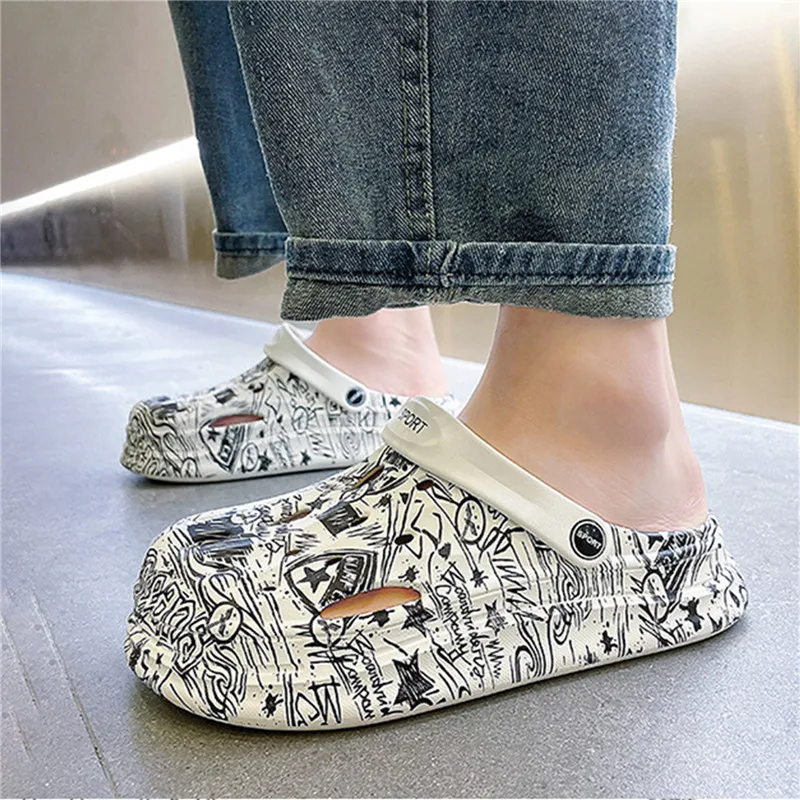 

Women'S Thick Soled 5.0cm Fashion Casual Summer New Men Outdoor Beach Sandals Eva Soft Bottoming Baotou Slippers