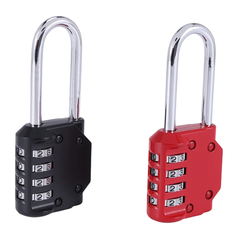 

2 Pack Code Padlocks, 4 Digit Long Shackle Resettable Pad Lock For Outdoor Gate, Shed, Fence, Hasp Storage, Gym Locker