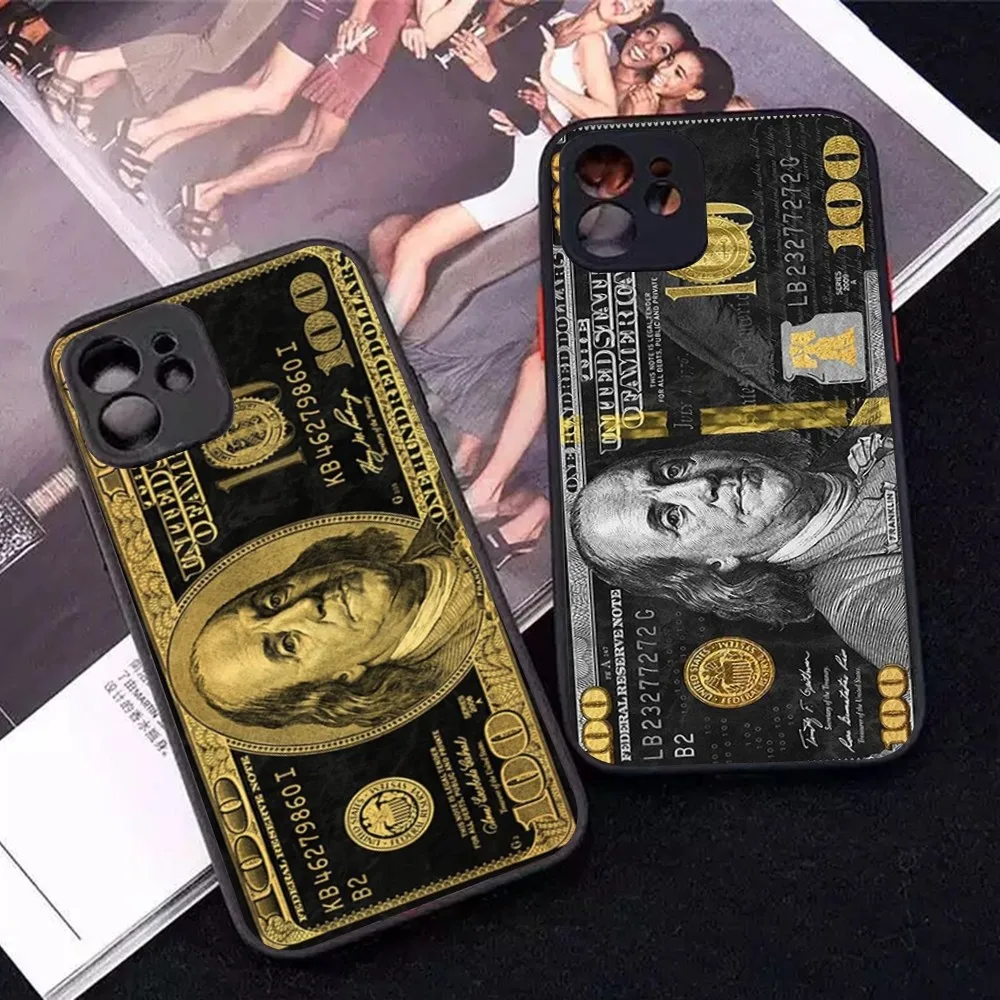 

Luxury dollar US Phone Case For iPhone 14 X XR XS 7 8 Plus 11 12 13 pro MAX 13mini Matte Shockproof Case