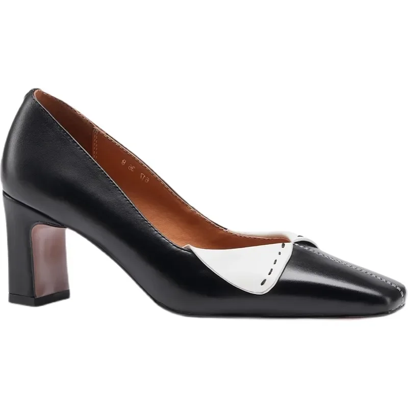 Туфли Женские туфли-лодочки из мягкой кожи для женщин туфли на каблуке с бокалом