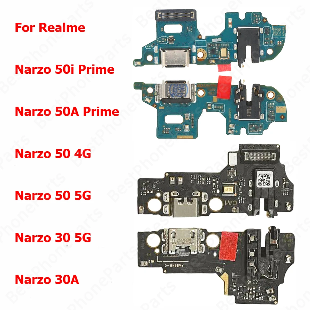 Зарядная плата для Realme Narzo 50i 50A Prime 50 4G 30 5G 30A Порт зарядки USB-разъем PCB Док-станция