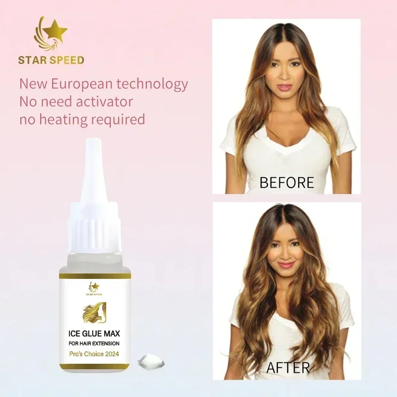 Наращивание человеческих волос Ледяной клей Max Remover Прозрачное наращивание