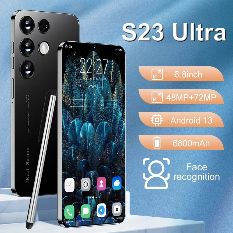 

New S23 Ultra Smartphone Original 6.8 Inch 16G+1T Unlocked Mobile Phone 6800mAh 4G/5G Network Celular 48+72MP Android Cell Phone