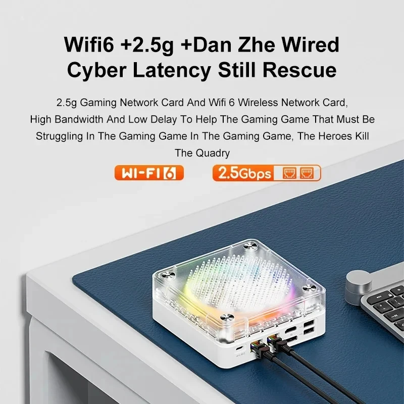 Topton MINIPC AMD Ryzen 9 7940HS ES R7 7840HS Mini PC RGB Color Gamer Windows 11 WiFi 6 Gaming DDR5 NVMe SSD 4K Computer