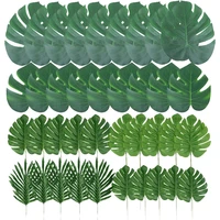 green artificial palm leaves tropical leaves jungle safari decorations for beach baby shower wedding birthday decorations