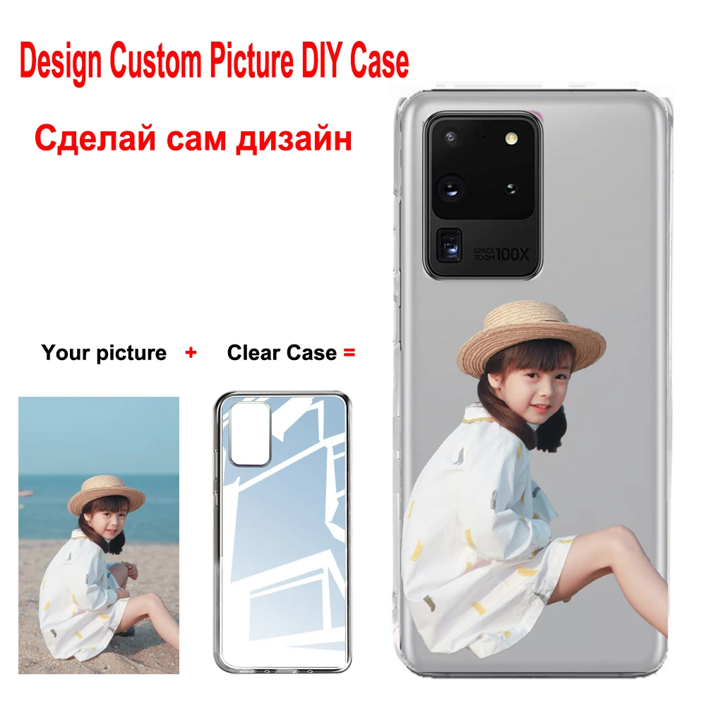 Чехол «сделай сам» для Samsung Galaxy S23, S22, S21, S20 Ultra Plus, S10, S9, Note 10, A71, Deasign, Прозрачный фон, мультяшный чехол с персонализированным изображением