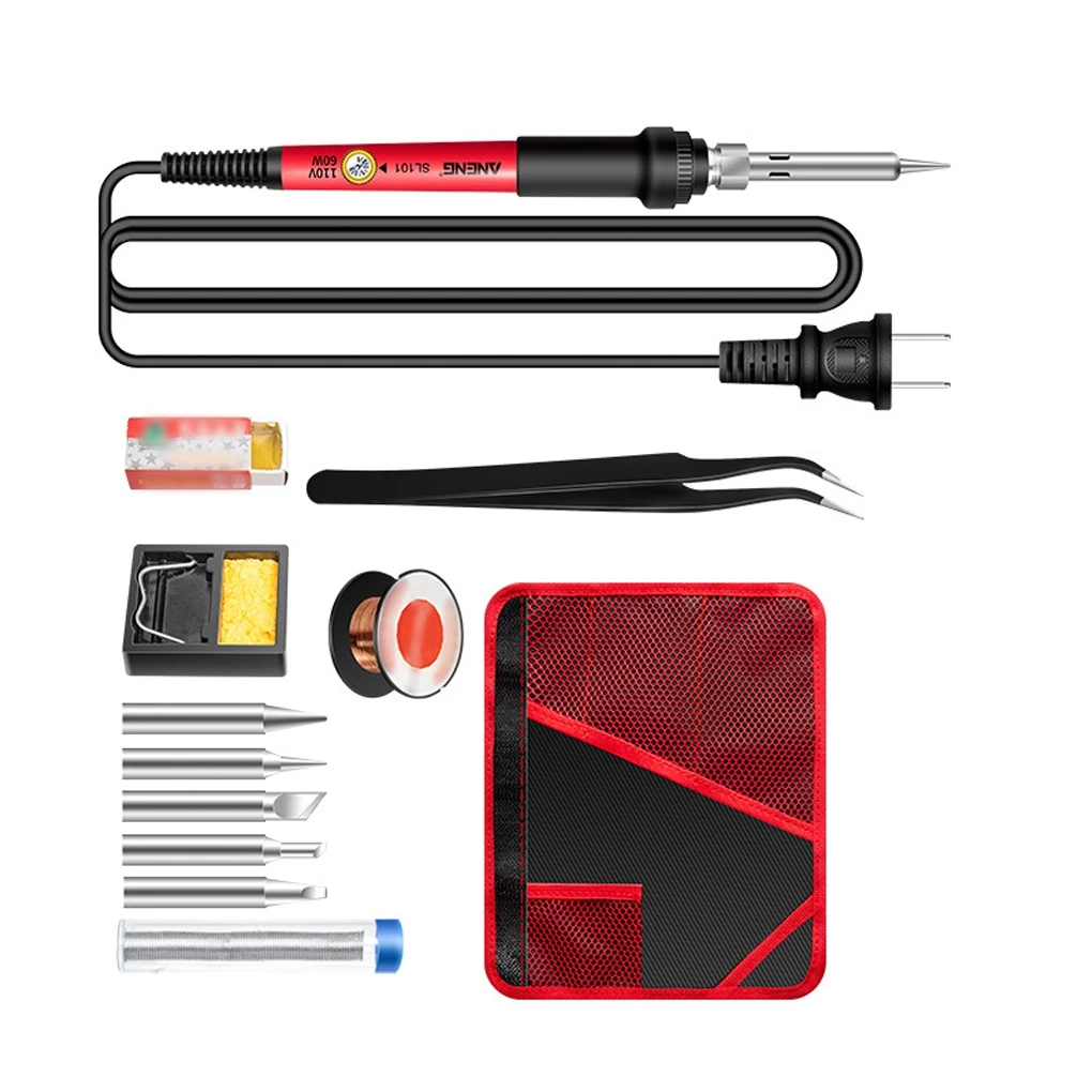 

Pack of 12 Electric Soldering Iron 180-520℃ Temperature Adjustable Welding Heater Ceramic Rapid Heat Tools with 5 Tips