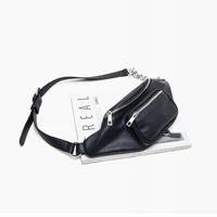 womens chest bags 2022 pu leather purses female fashion casual designer handbags vintage black three layer chain crossbody bags