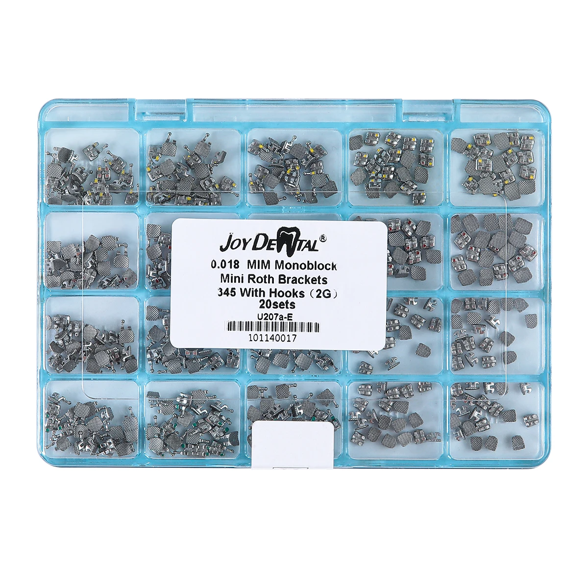 

Зубные, Ортодонтические, MIM моноблочные скобы 20 шт. в наборе Mini Roth.022 345/Mini Roth.018 345/Mini MBT.022 345