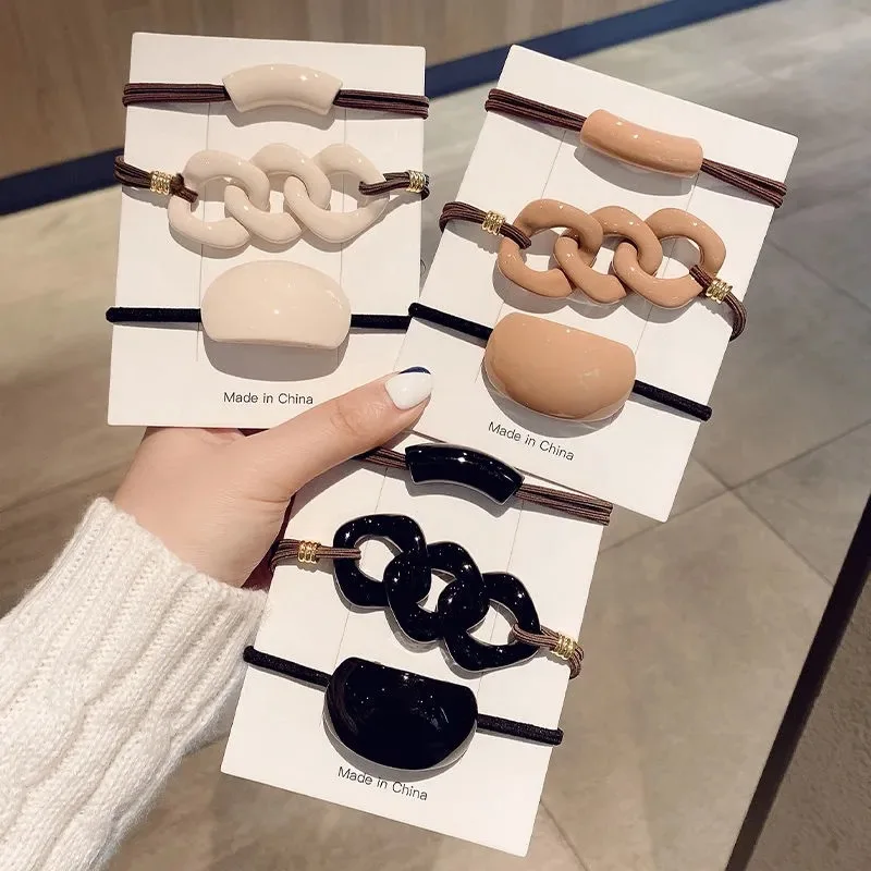 

3/1Pcs/Set Women Scrunchie Hair Ties Ponytail Holder Headband Rubber Bands Fashion Elastic Hair Bands Hair Rope Hair Accessories