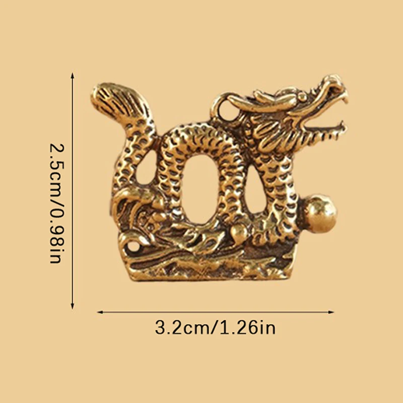 Статуя Дракона богатство латунный Декор процветание украшение в китайском стиле Дракон удача животное фэн-шуй винтажный брелок подвеска
