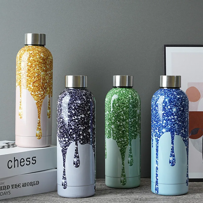 

Уличная бутылка для воды объемом 500 мл, спортивная чашка для воды, термос из нержавеющей стали 304, кружки, кофейные чашки, стандартная Бесплат...