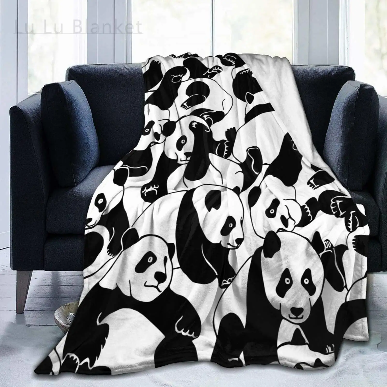 

Cute Panda Ultra Soft Sherpa Blanket Fleece Blanket for Men & Women All Season Warm Fluffy Lightweight Thermal Throw Blanket