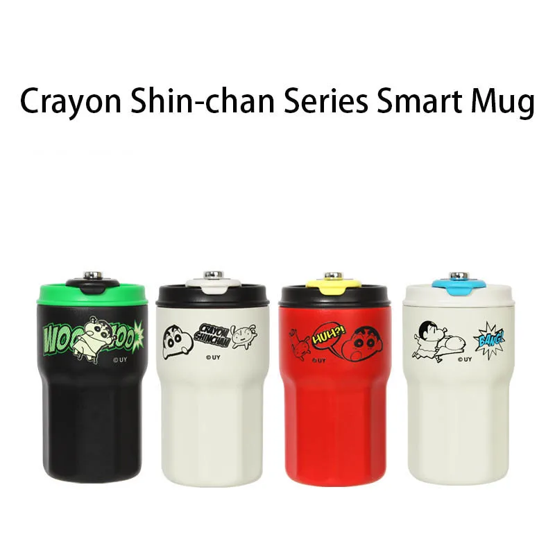 

Kawaii Crayon Shin-Chan Cartoon 420Ml Intelligent Temperature Show Insulation Coffee Cup High Capacity Durable Festival Gift