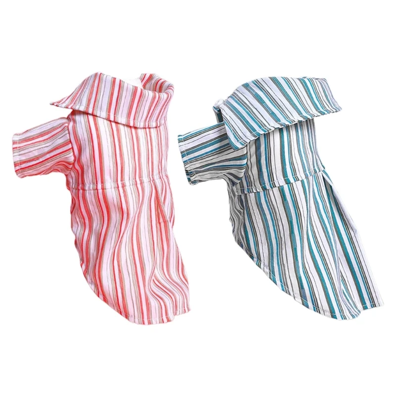 

Летняя футболка с принтом в полоску для домашних животных