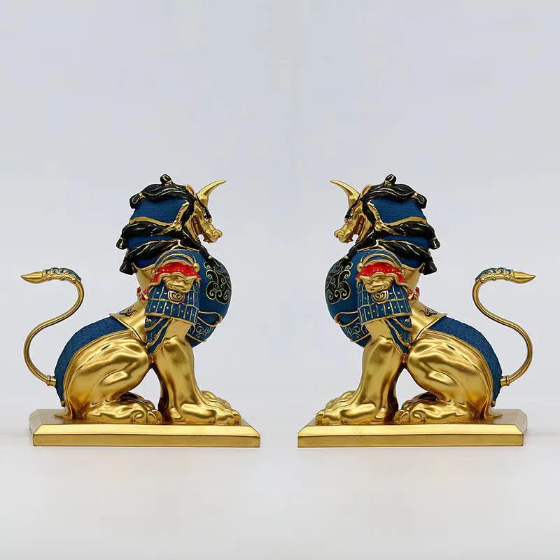 

Kirin Mascot sculpture statue Resin arts and crafts Domineering home room, office decoration Car decoration accessories