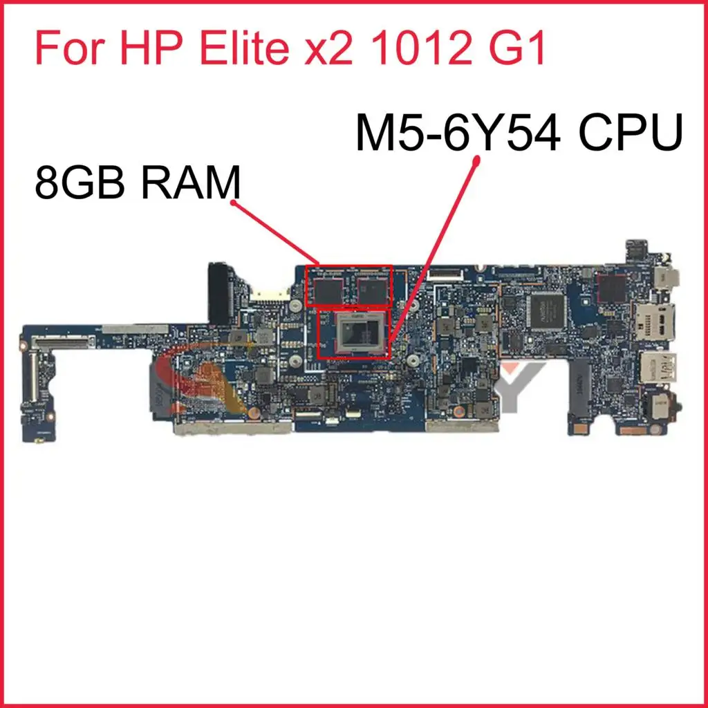 

Материнская плата для ноутбука HP Elite x2 1012 G1 6050A2748801-MB-A01 M5-6Y54 8G, Отличный тест, хорошее качество