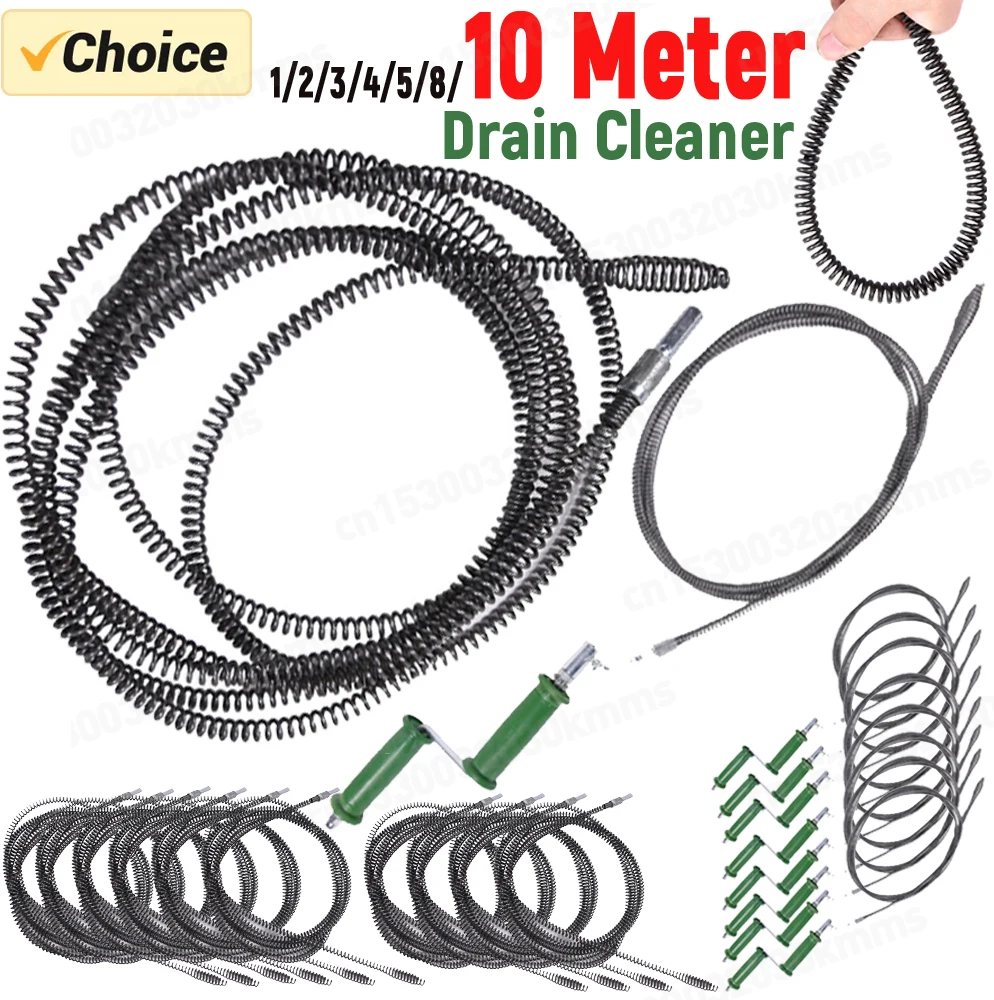 1/2/3/4/5/8/10 метров очиститель Слива труб диаметром 10 мм противоскользящий