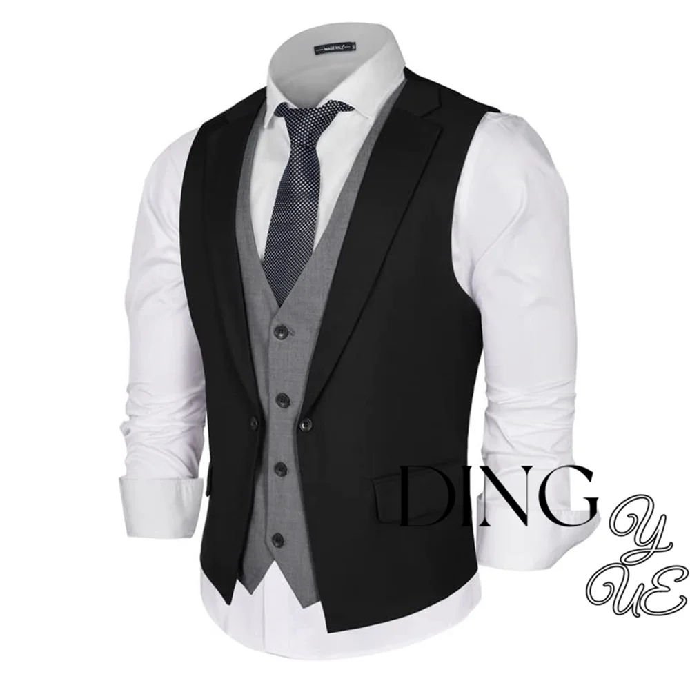 Мужской многослойный костюм из 2 предметов облегающий женский для мужчин Модный