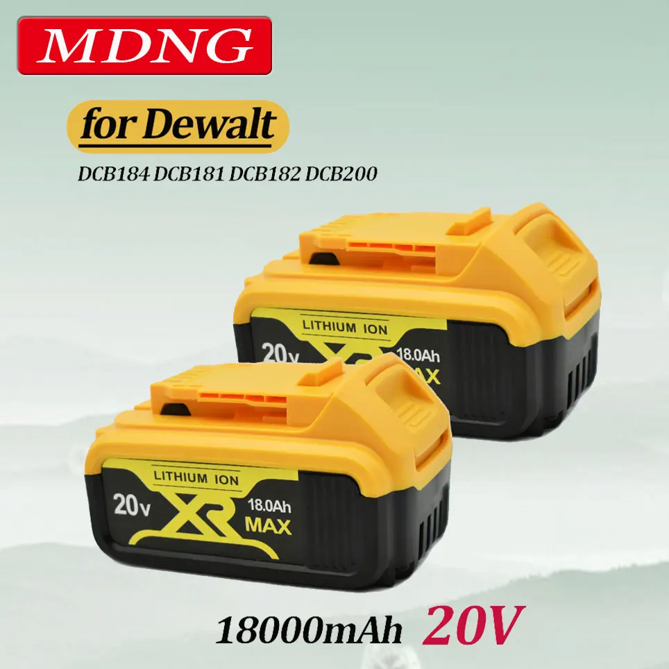 

100% Brand NEW For DeWalt 18V 18.0Ah Rechargeable Power Tools Battery with LED Li-ion Replacement DCB205 DCB204-2 20V DCB206
