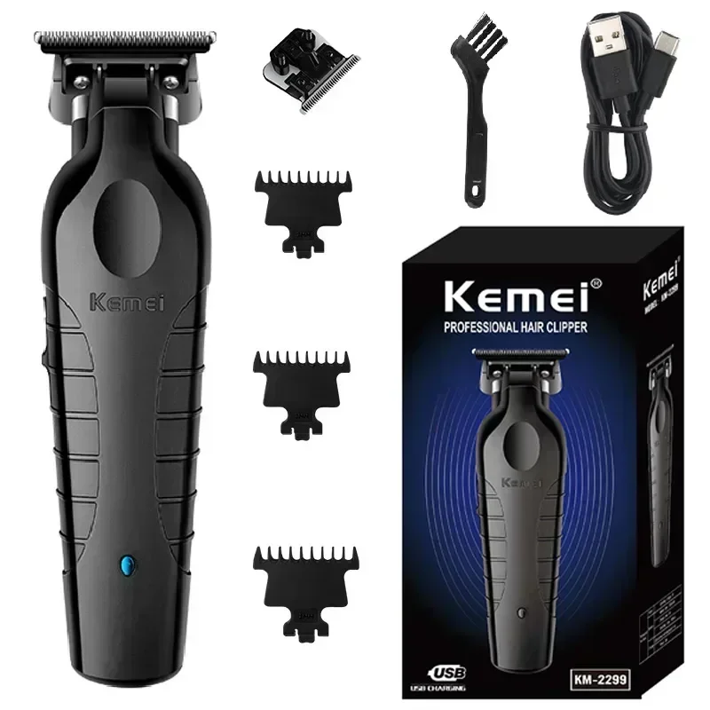 Kemei 2299 Парикмахерская Беспроводная Машинка для стрижки волос 0 мм машинка резки с