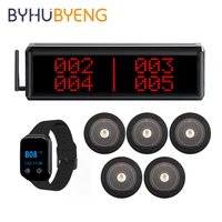 byhubyeng wireless restaurant service table buzzer waiter calling paging system watch queue number machine beepers for food