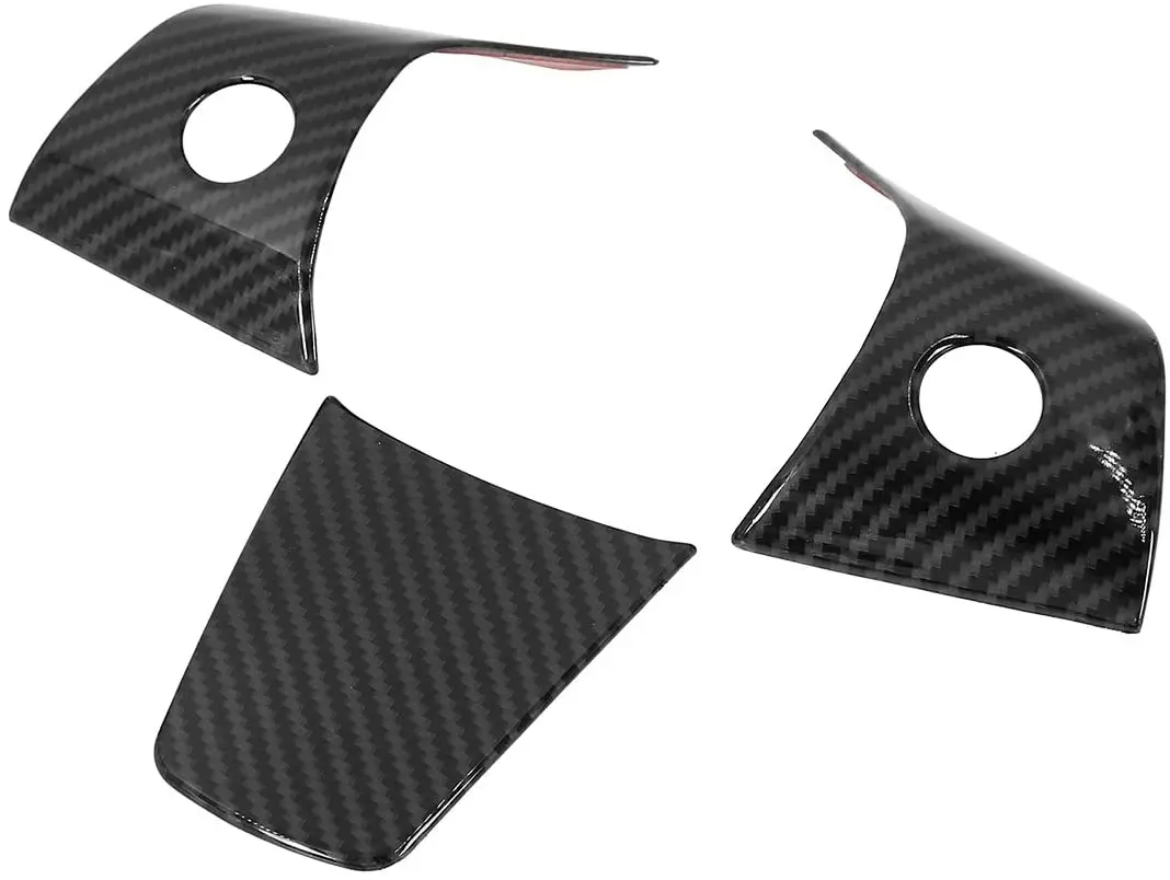 

ABS Plastic Carbon Fiber Car Interior Accessories Steering Wheel Cover Trim Set for Tesla Model 3 2017-2020